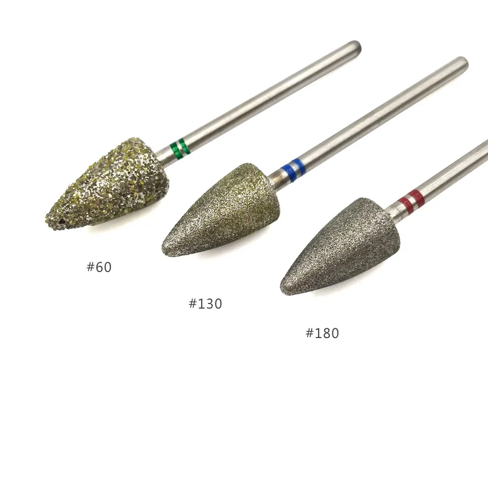 Алмазное сверло для педикюра HYTOOS #60 #130 #180 3/32 дюйма Ротационные сверла аксессуары