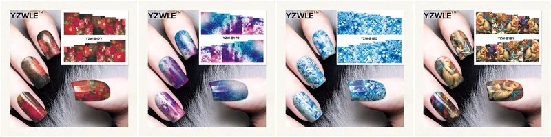 YZWLE,, переводные наклейки для ногтей с водой, наклейки для маникюра, декоративные инструменты, покрытие для ногтей, наклейка(YZW112