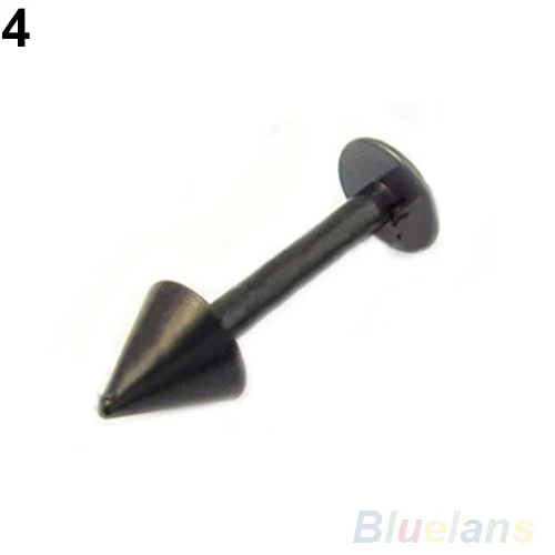 10Pcs Men Women Black Stainless Steel Stud Earrings Lip Spike Piercing Chip Bars Ear For Fashion 01IH 4OAS BE57 | Украшения и
