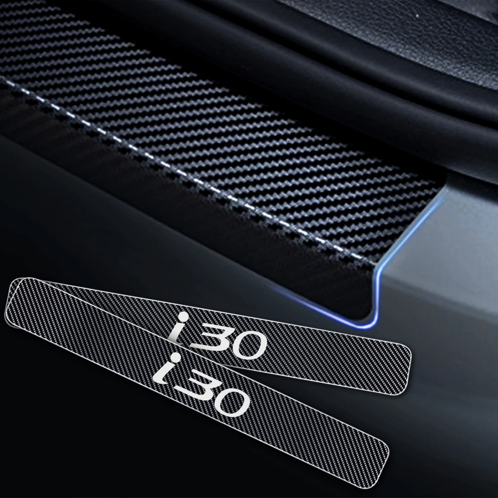 Порога защитная накладка для Hyundai I30 4D углеволоконная виниловая Стикеры порога