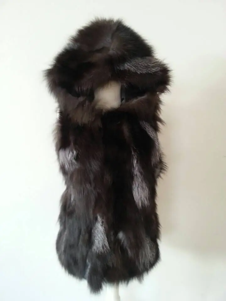 2019 Новинка Бесплатная доставка Мужские туфли из натуральной меха лисы Жилет со