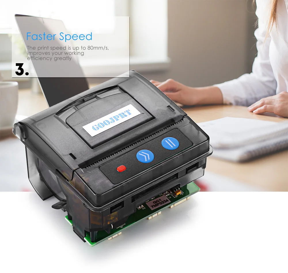 GOOJPRT QR203 58 мм мини встроенный микро чековый термальный принтер штрих-кода RS232/ttl USB Панель совместима с EML203