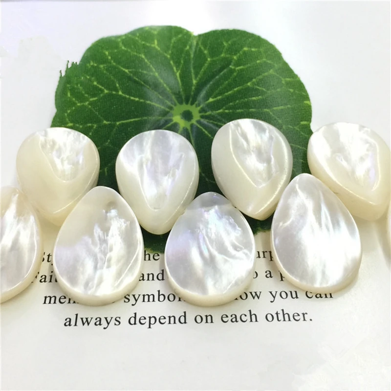 100 шт./лот пробуренных белый Природный груша Mother of Pearl бусины Teardrop Перламутр для