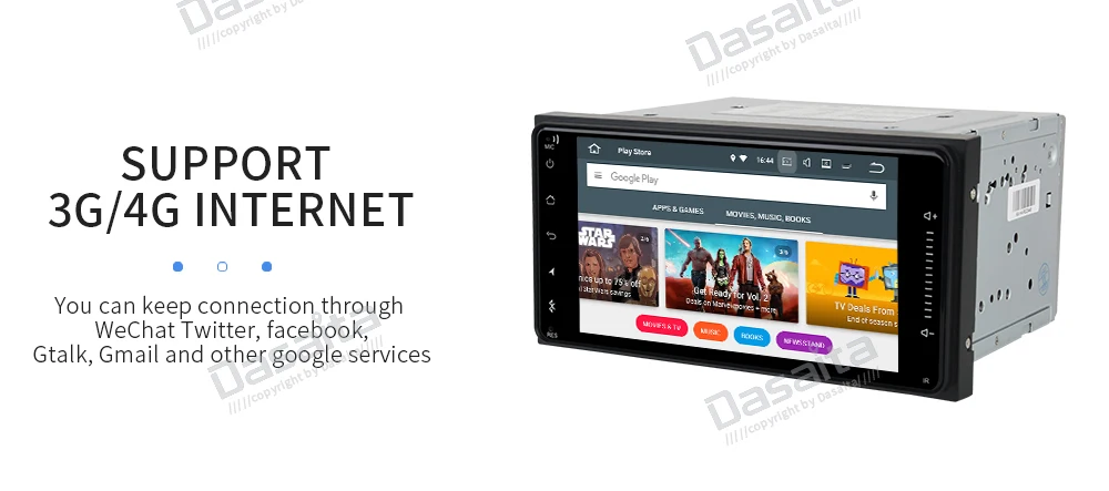 Dasaita " Android 9,0 Автомобильный gps радио плеер для Toyota Corolla Camry Prado RAV4 Hilux с восьмиядерным 4 Гб+ 32 ГБ авто мультимедиа