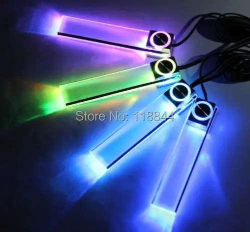 4 светодиодных цвета Рождественский автомобильный интерьерный торшер