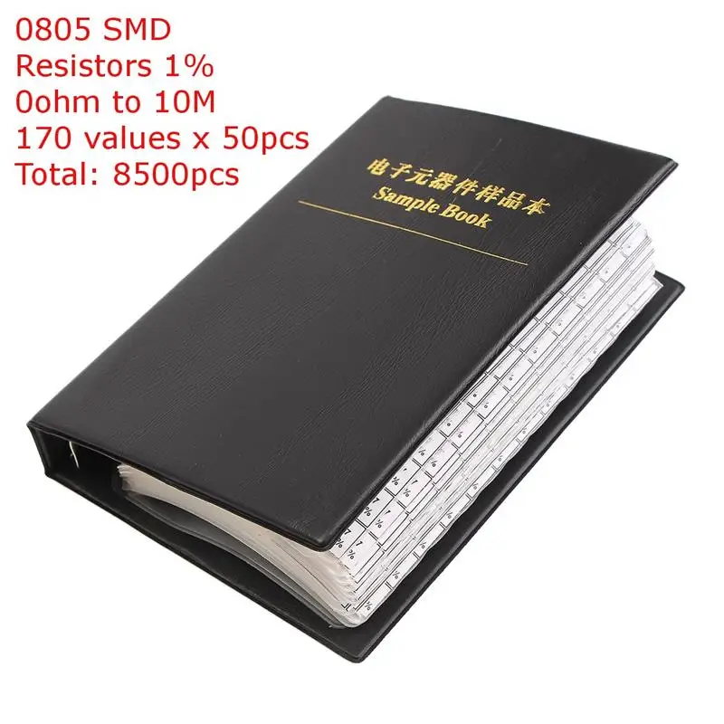 1 шт. 0805 книга с образцами 170 значения x50Pcs 8500 шт. 0805 1% SMD чип SMT комплект резисторов в ассортименте 13,5 см x 3 см x 19 см