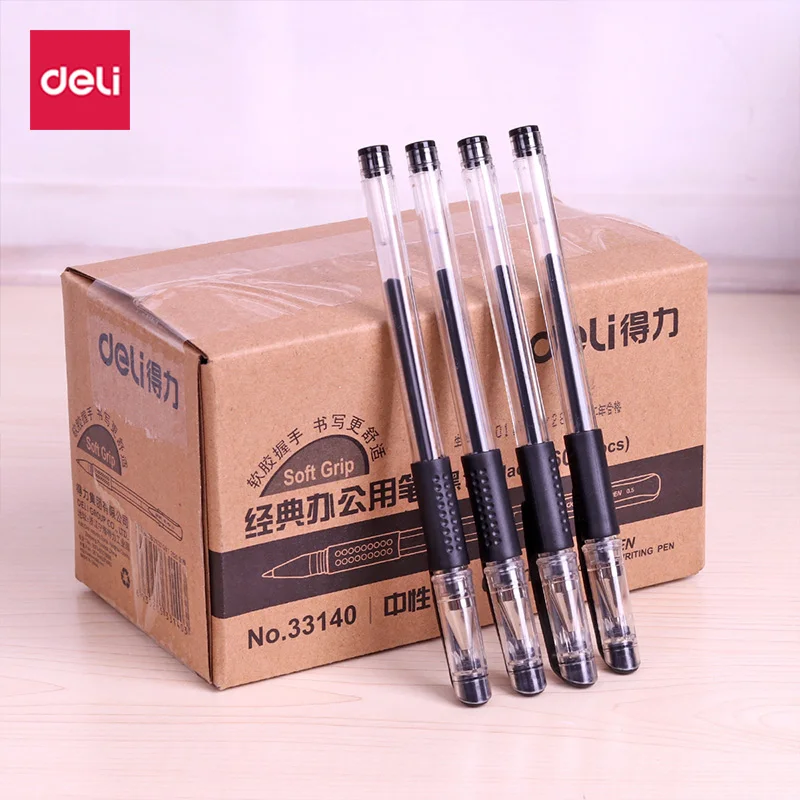 

60PCS Deli 33140 Gel Pen Black Pen Office Meeting 0.5 Signing Pen Kawaii School Supplies