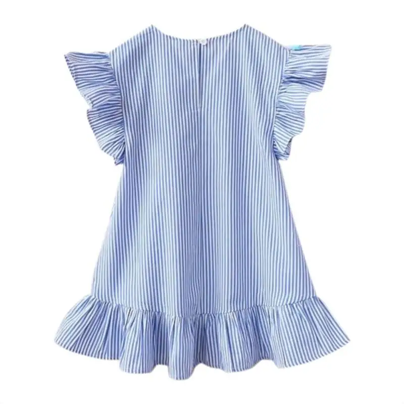 Summer Girls Tassel Flying Sleeve Dresses Stripe Cute Kids Party for girls Princess Dress Tops Clothes | Детская одежда и обувь