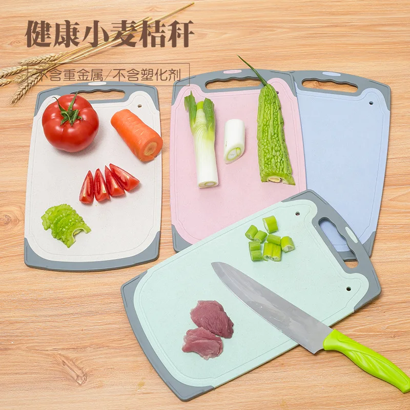 Пшеничная соломенная разделочная доска для кухни Нескользящие соковые канавки для посудомоечной машины