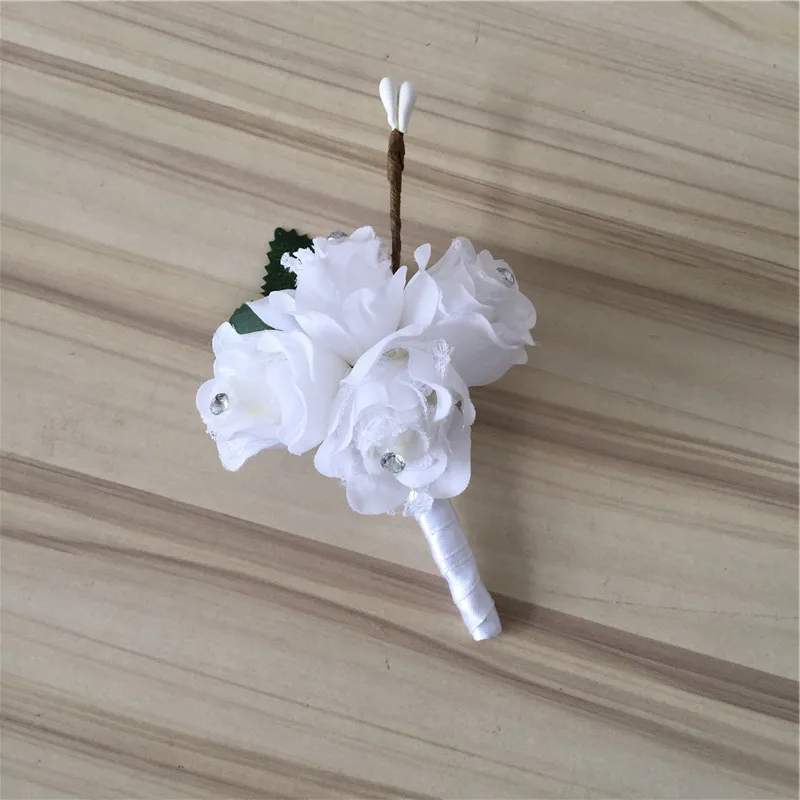 7 цветов свадебные цветы бутоньерка для жениха искусственная Роза аксессуары