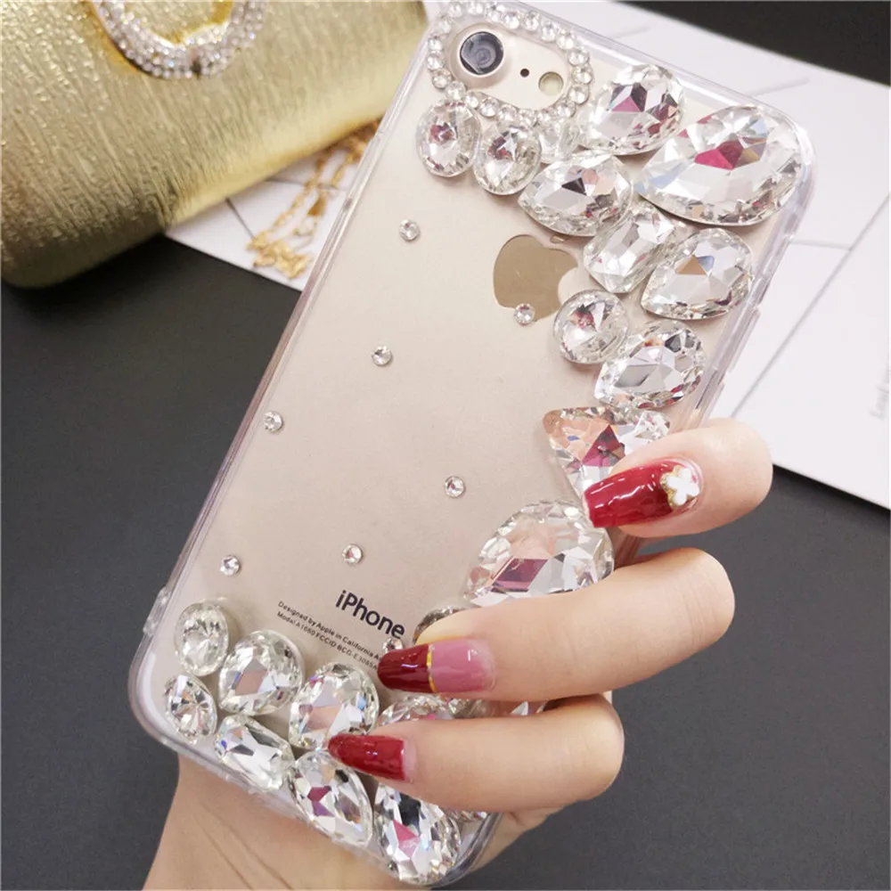 LaMaDiaa Luxury Fashion Bling Crystal Diamond Soft TPU Phone Cases for Samsung Galaxy S20 S21 S10 S6 S7 S8 S9 Plus Note8 9 10 20 | Мобильные