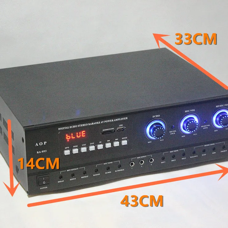 220 В 2,0 Bluetooth усилитель цифровой HIFI аудио высокой мощности KTV усилитель Kara OK домашний усилитель AV-093