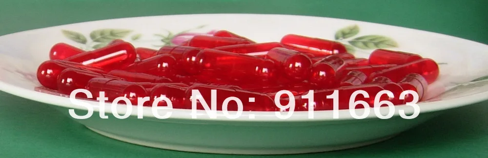 100pcs 0# red translucent colored capsule empty gelatin capsules sizes (joined or seperated available! ) | Дом и сад