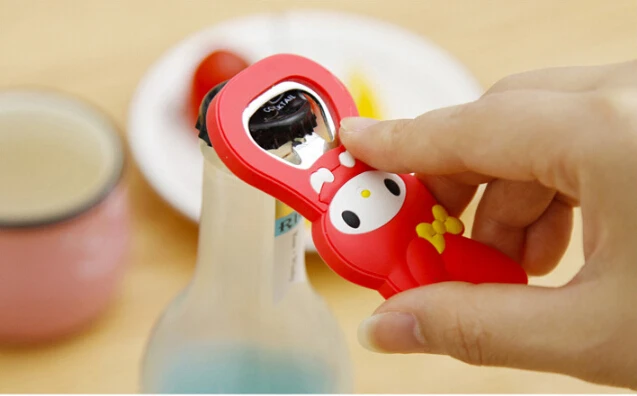 1 шт. симпатичная мультяшная силиконовая многофункциональная открывалка для