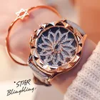 Новое поступление 2020, женские модные часы, Роскошные Кварцевые часы стразы, 6 цветов, большой циферблат, наручные часы из натуральной кожи, часы