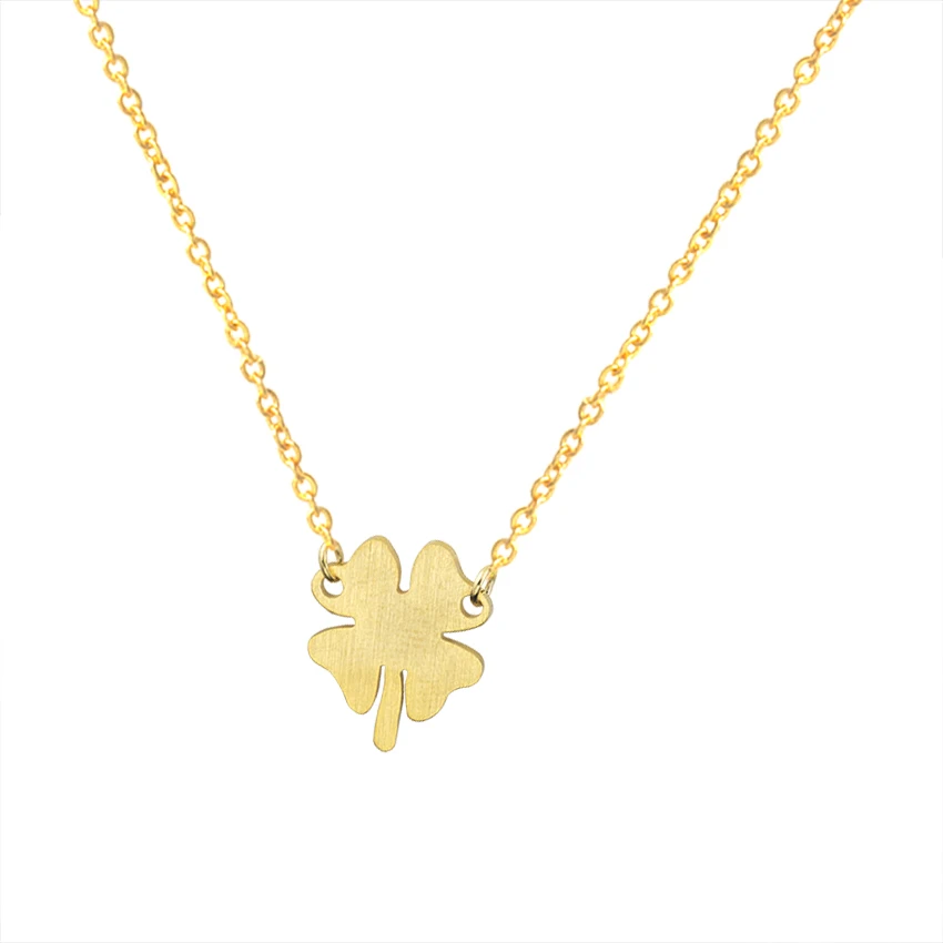 Four Leaf Clover Necklace Women Boho Jewelry Stainless Steel Irish Faith Spiritual Amulet Lucky Shamrock Pendant Collar Mom Gift|mom gift|four leaf