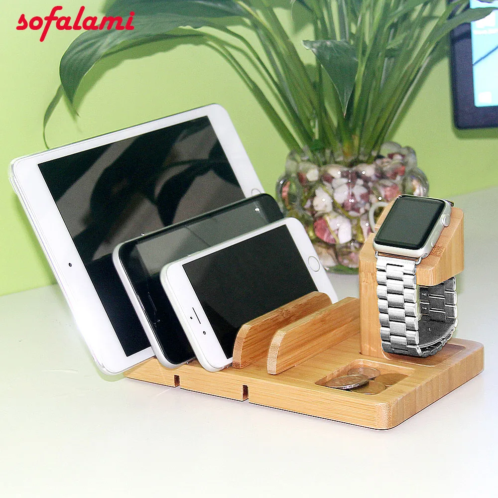 Зарядная док-станция из натурального дерева настольная подставка для Apple iPhone 8x11