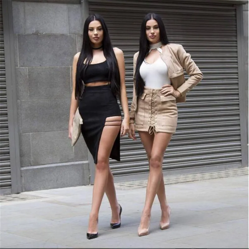Бандажное Замшевое платье короткое летнее женское vestido повседневное moda feminina
