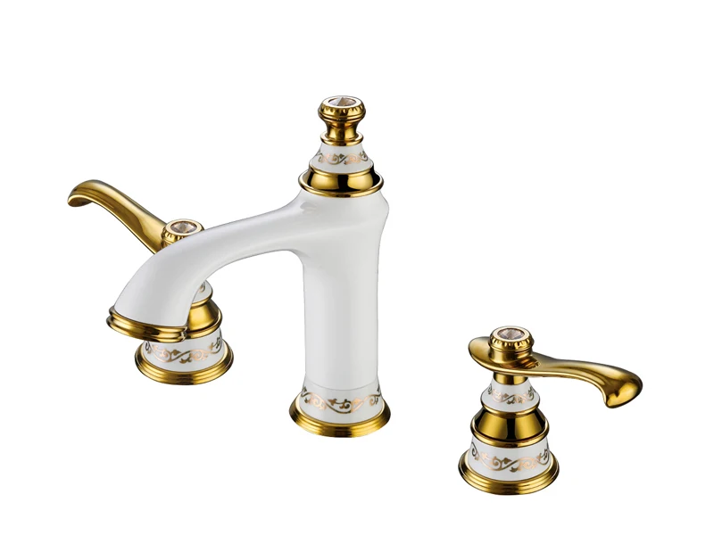 Смеситель для ванной с 3 отверстиями латунный кран комнаты 8 дюймов белый и