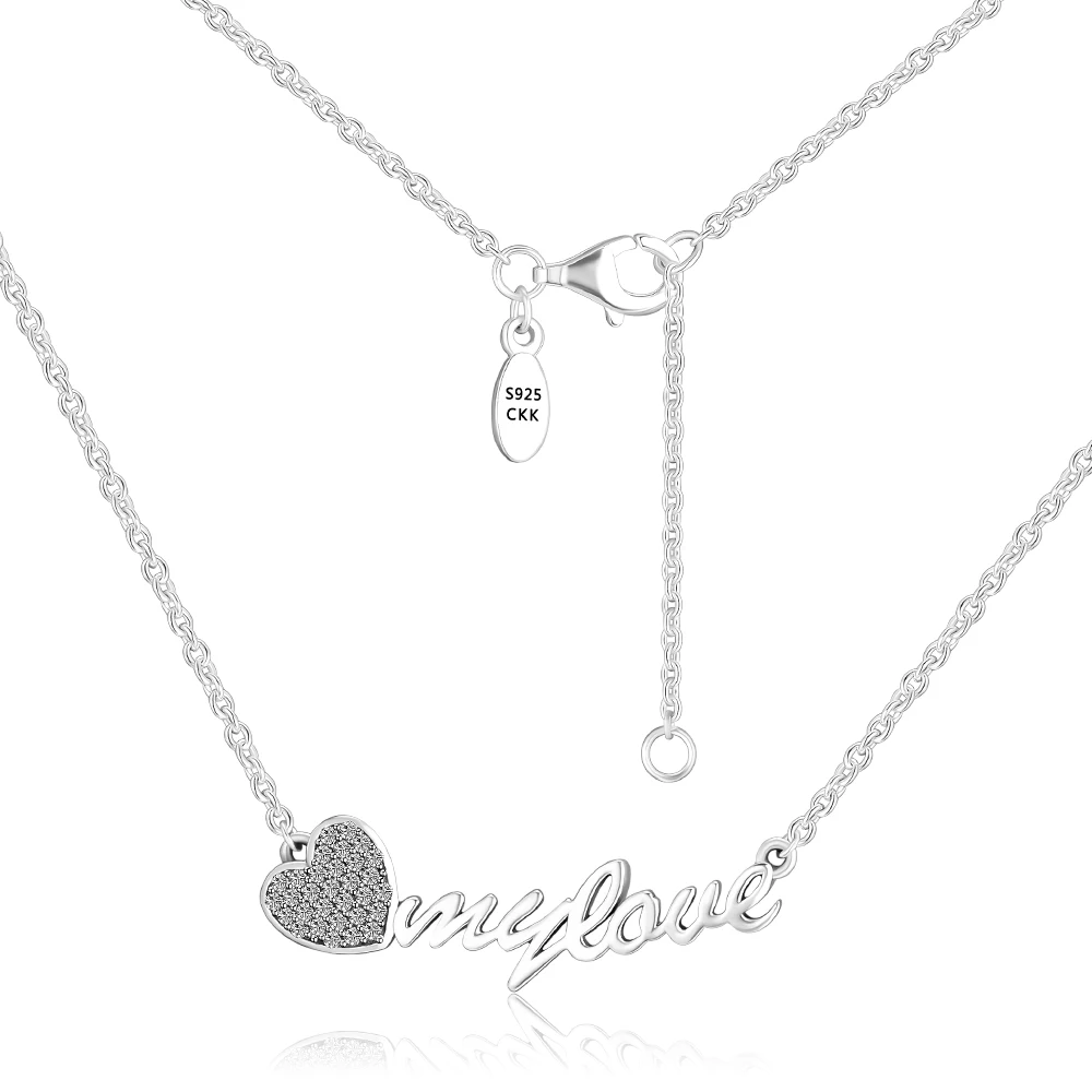 

Кулон женский из серебра 925 пробы с надписью «My love»