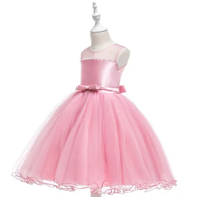 Pink Белое платье с цветочным рисунком для девочек для свадьбы облако Дети платье для первого причастия Праздничное платье для выпускного вечера для маленьких девочек - Цвет: Pink