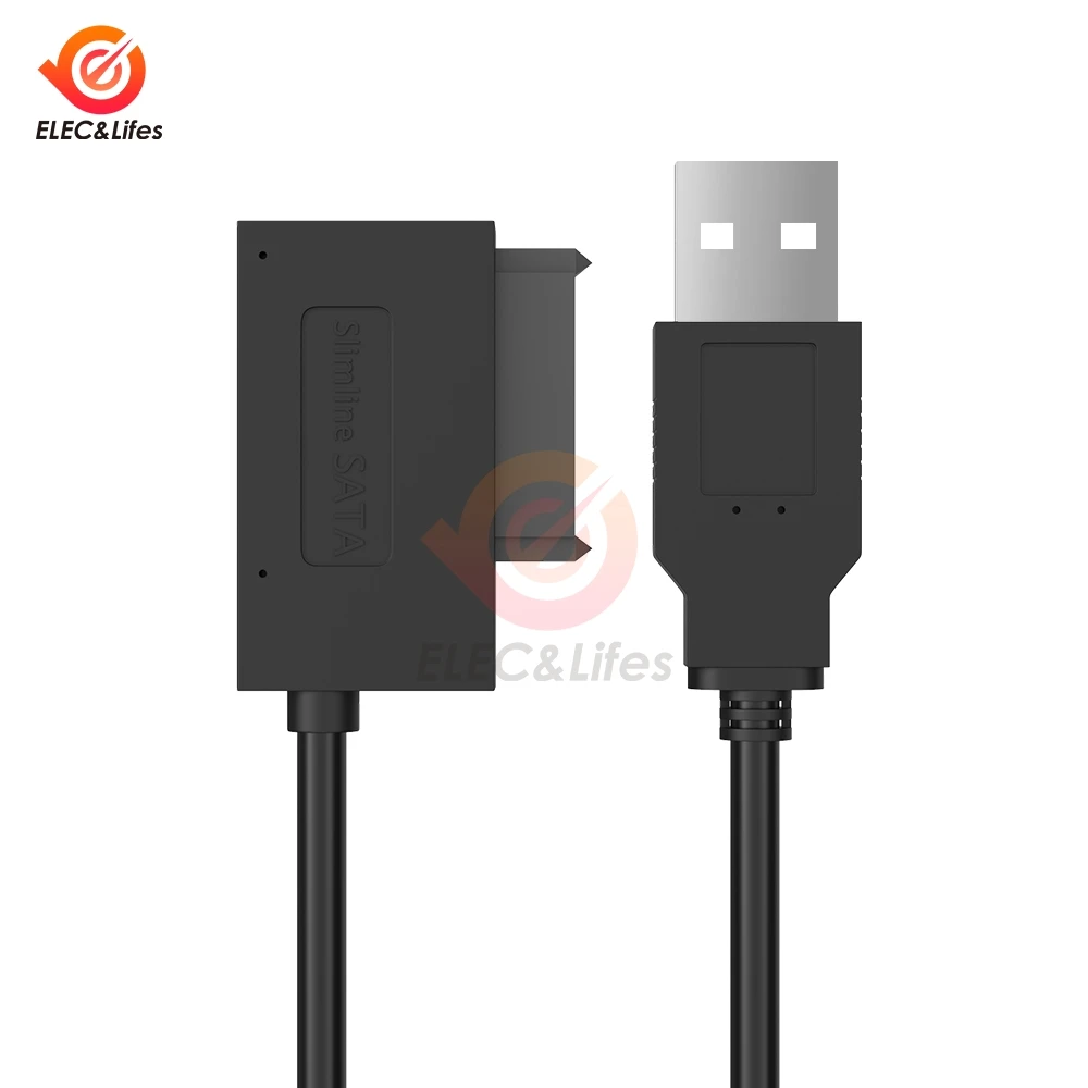 USB 2 0 к Mini Sata II 7 + 6 13 контактный адаптер конвертер кабель для ноутбука CD/DVD ROM slim