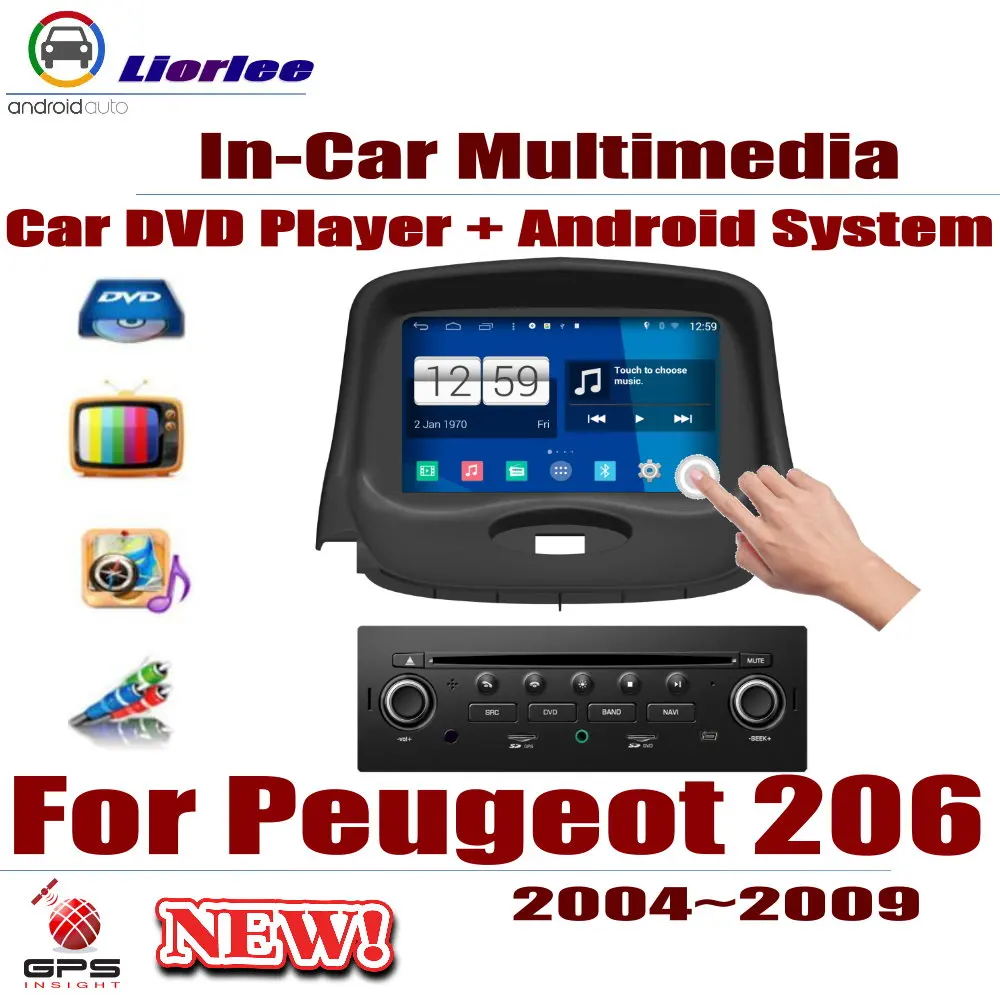 Автомобильный Радио DVD плеер gps навигация для peugeot 206 2004~ 2009 Android HD Displayer система аудио видео стерео в приборной головке