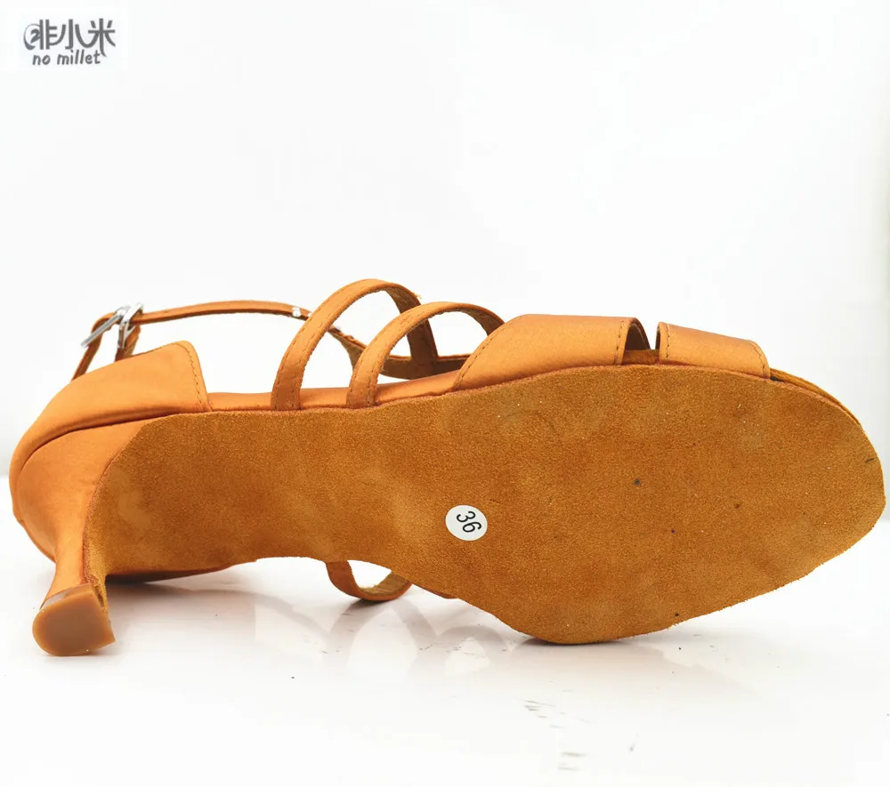 ESdance/Новинка обувь для латинских танцев женская танцевальная цвет коричневый с