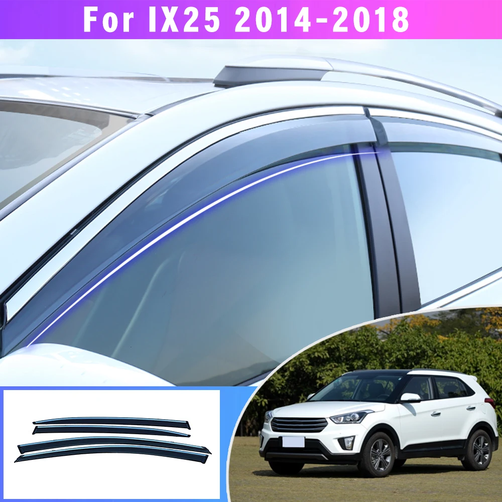 MyHung стайлинга автомобилей для hyundai IX25/Creta дым Окно Солнцезащитный козырек дефлектор гвардии аксессуары 4 шт