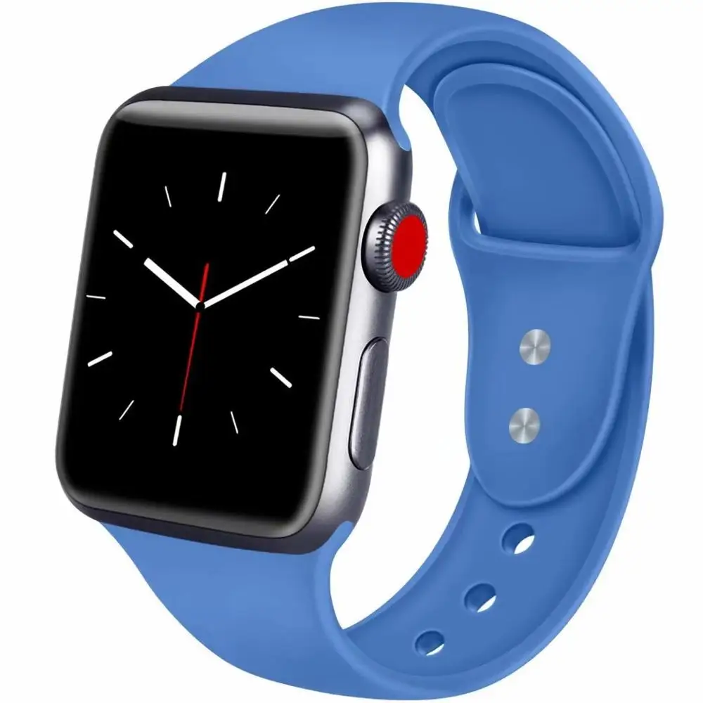 10 шт./лот 22 2 цвета пряжки твердый силикон ремешок для наручных часов Apple Watch Смарт i-Watch 38/40/42/44 мм браслеты 1/2/3/4G браслет