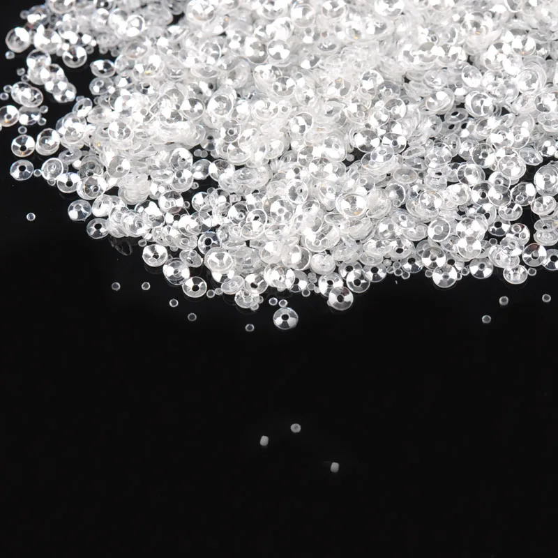 23 г (около 5000 шт.) белые круглые Блестки в форме кристаллов для самостоятельного