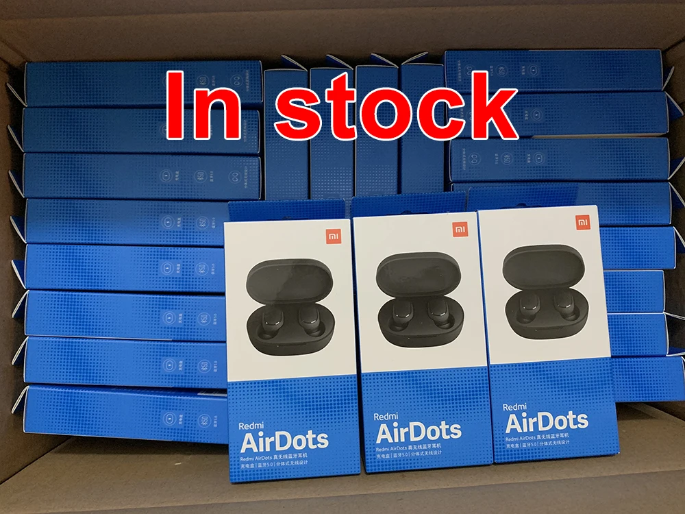 100% оригинальные Xiaomi Redmi AirDots TWS Bluetooth наушники Стереонаушники MI Беспроводная