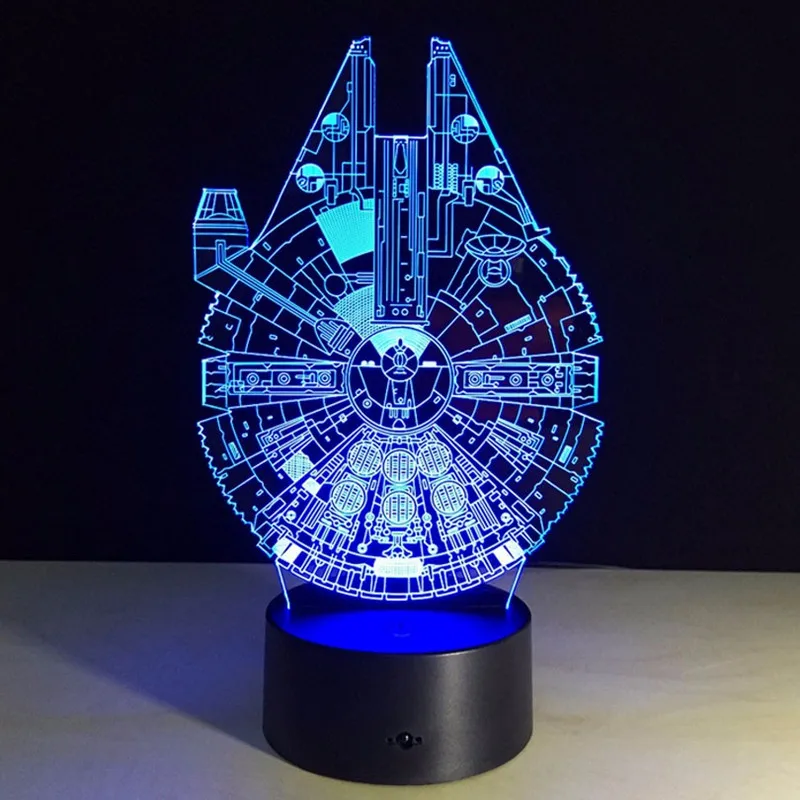 Новинка 3d фигурка из Звездных войн 7 цветов Светодиодные ночные лампы для детей