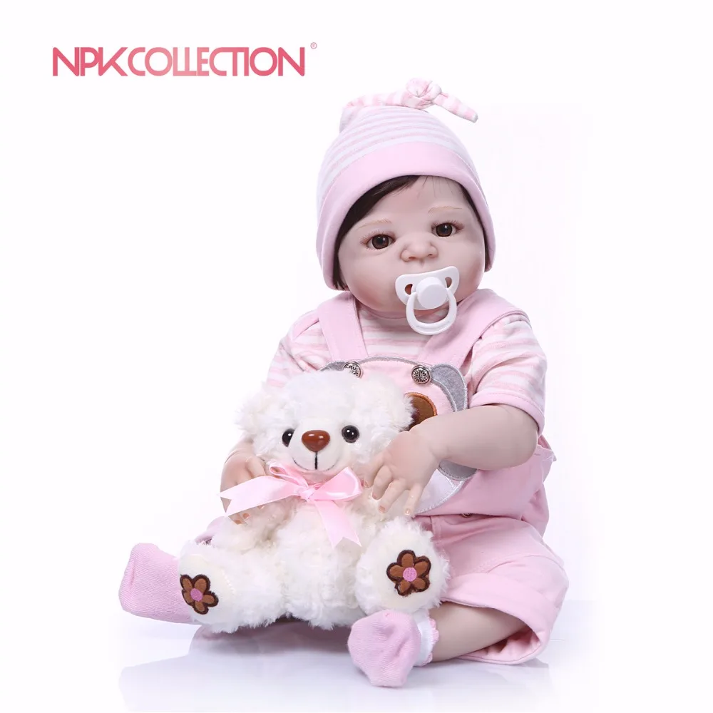 NPKCOLLECTION Новое поступление розовая детская кукла полностью силиконовая