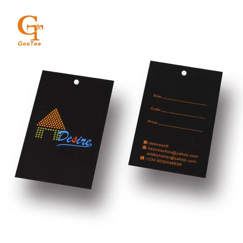 Пользовательский магазин одежды бренд печатающая бумажная подвесная бирка