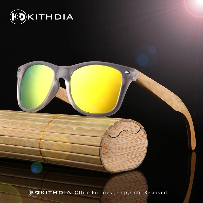 Kithdia Новый поляризованные Bamboo Солнцезащитные очки для женщин Для мужчин