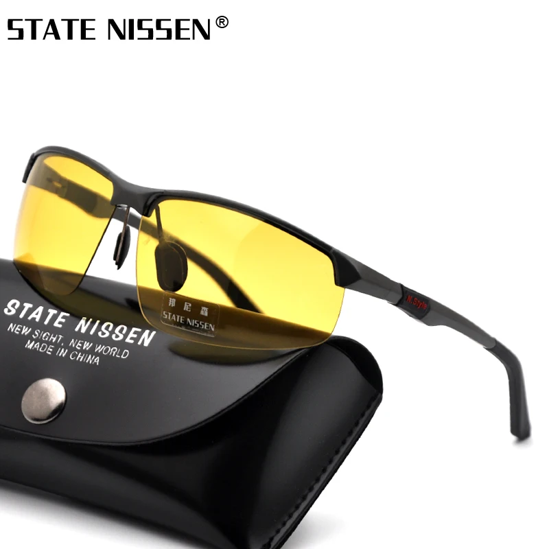 

STATE NISSEN 2018 New Men's Glasses Car Drivers Night Vision Goggles Anti-Glare Sun Glasses Polarized Driving Sunglasses