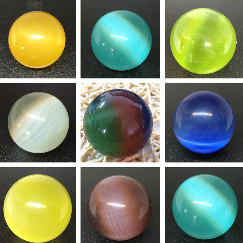 11 color new fashion multicolor Mexican cat eye opal Sphere crystal round ball 40mm wholesale price elegant jewelry finding B864 | Украшения