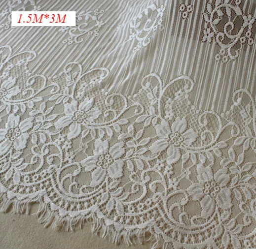 3 м/длинные ресницы Шантильи Кружева традиционная Свадебная кружевная ткань 150 см