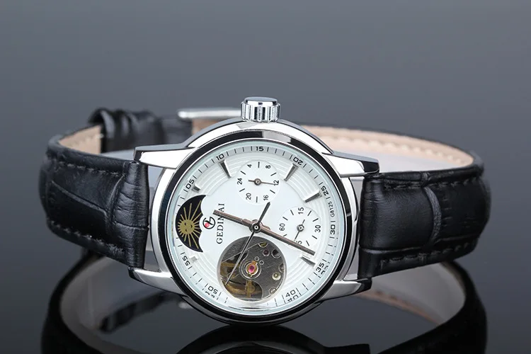 Часы GEDIMAI женские механические брендовые водонепроницаемые золотистые наручные