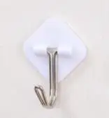 Square 100 шт. белый маленький крючок пластиковый клейкий крючок Настенный Липкий держатель Вешалка PS Нержавеющая Сталь Крючки для кухни и ванной 4 типа - Цвет: Square