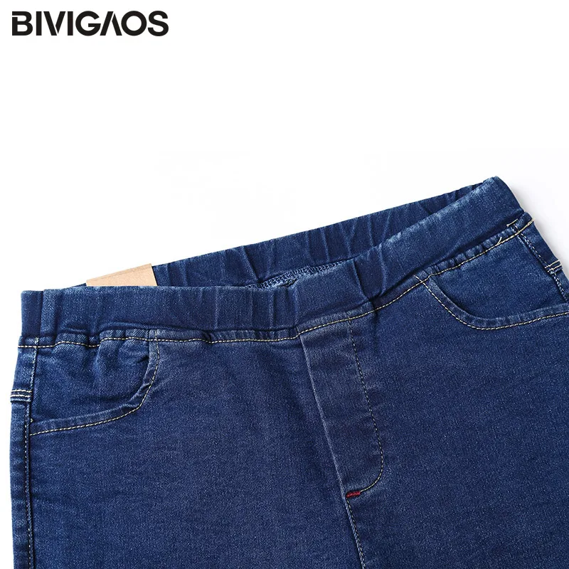 Женские облегающие джинсы BIVIGAOS эластичные голубые карандаш черного и синего