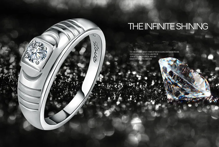 2018 Original Solid 925 Silver Men Ring High Polished Engagement AAA Wedding Jewelry R11 | Украшения и аксессуары