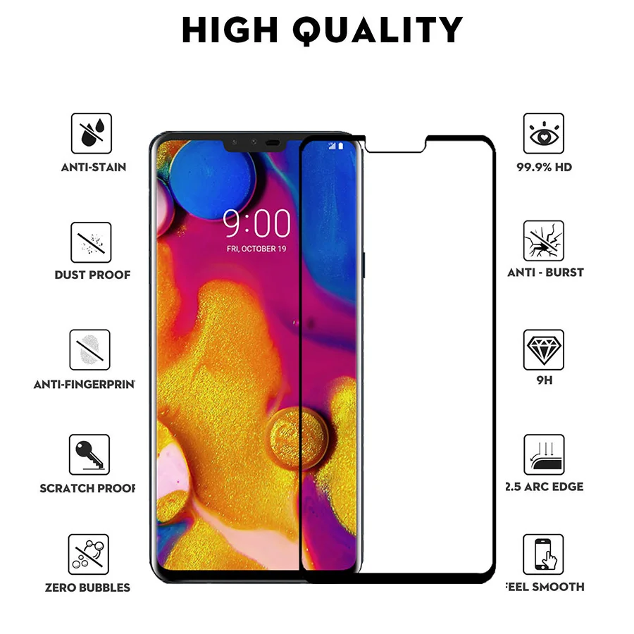 Закаленное стекло для LG V30 V40 thinQ защита экрана Защитное V20 K10 K8 2018 K4 K7 2017 2016 9H |