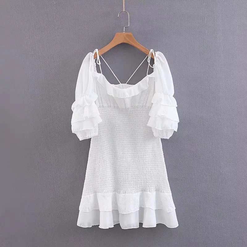2019 летнее платье женское сексуальное мини-платье с открытой спиной и оборками
