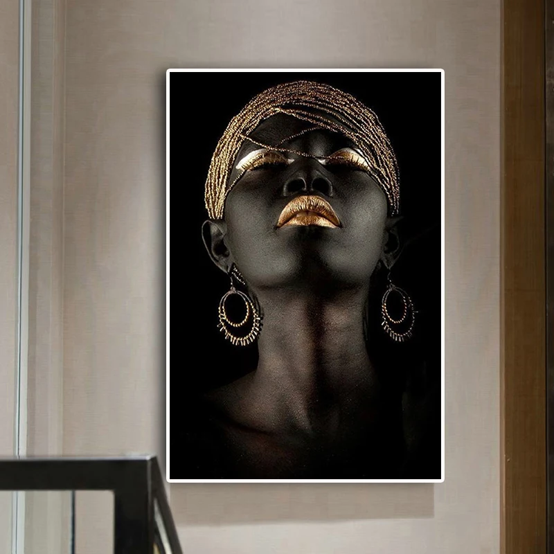Contemplator Black African Nude Woman Oil Painting on Canvas Posters and Prints Scandinavian Wall Art Picture for living room 2
