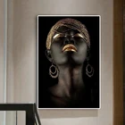 Картина маслом черная африканская Обнаженная женщина на холсте, постеры и принты, Скандинавская Настенная картина для гостиной