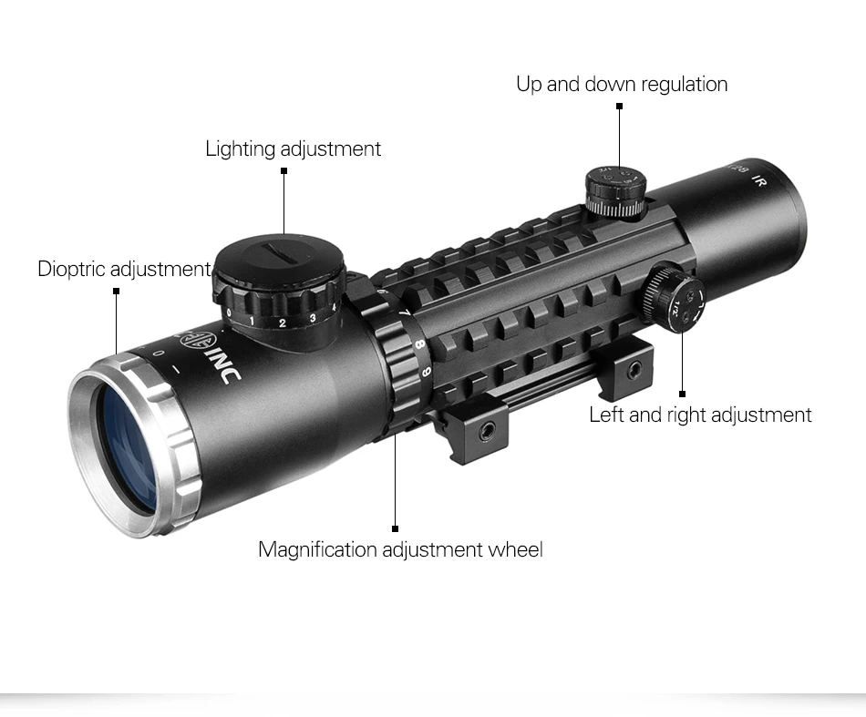 BEC 3-9X28 Красный Крест прицел тактический оптика Riflescope Fit 20 мм рельсы винтовки прицелы для охоты