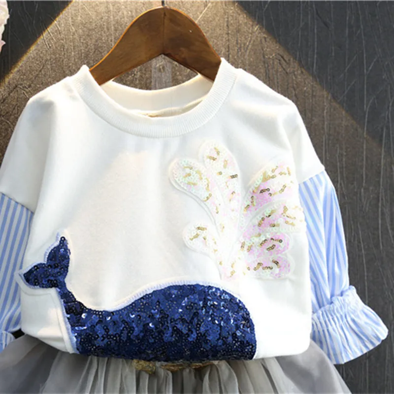 Комплект для маленьких девочек топ с длинными рукавами и 2016 Осень КИТ годугод