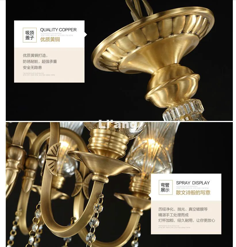 Бесплатная доставка артикул 24 л диаметр 100% см европейская латунная люстра